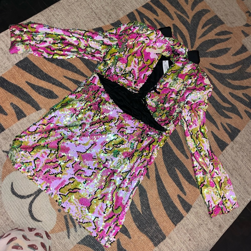 Sequence cut out dress